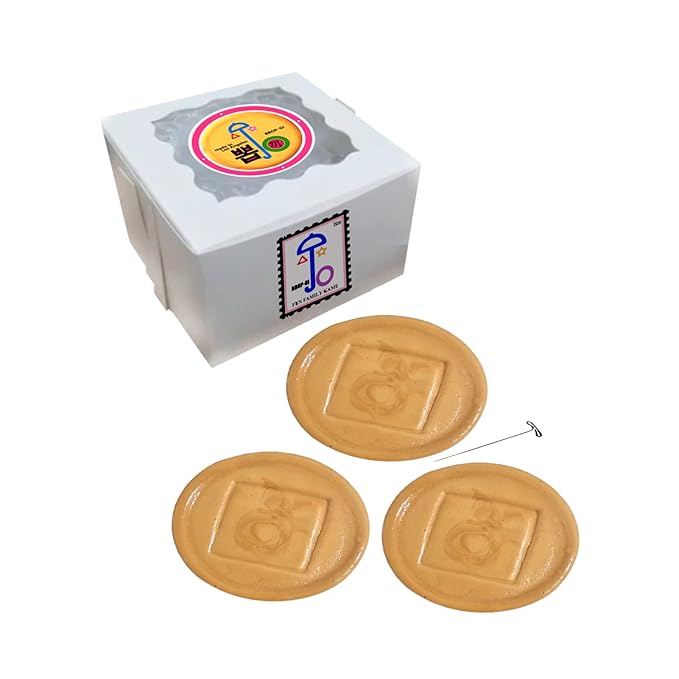 Handmade Premade Real Korean Dalgona Cookie (Bbop-gi) – Traditional Sugar Cookie with K-Drama S. Game Iconic Fun Symbol (Single)