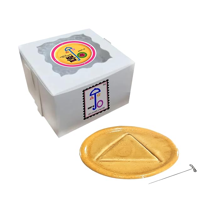 Handmade Premade Real Korean Dalgona Cookie (Bbop-gi) – Traditional Sugar Cookie with K-Drama S. Game Iconic Fun Symbol (Single)