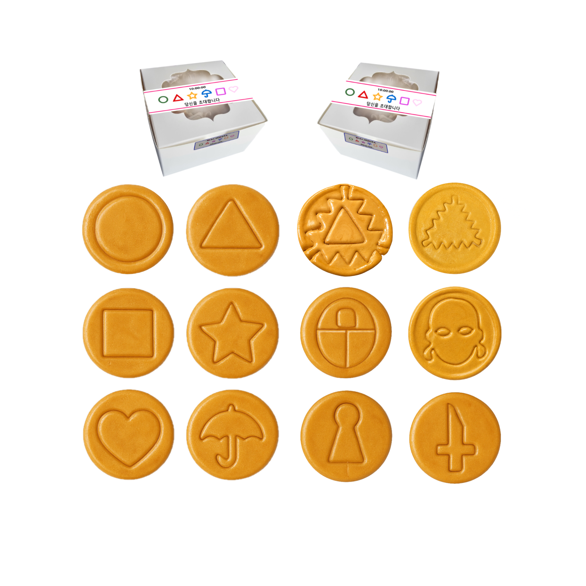 12 Iconic Symbol Dalgona Cookies Challenge Box