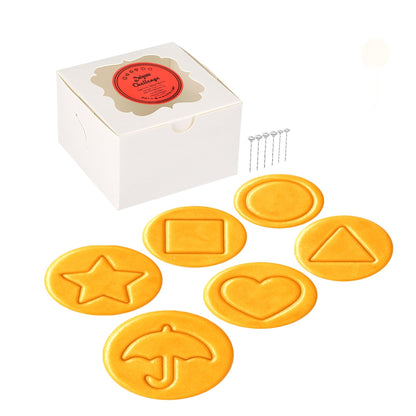 6 Symbol Handmade Premade Real Korean Dalgona Cookie Challenge (Bbop-gi) – Traditional Sugar Cookie with K-Drama S. Game Iconic Fun Symbol (Assorted)