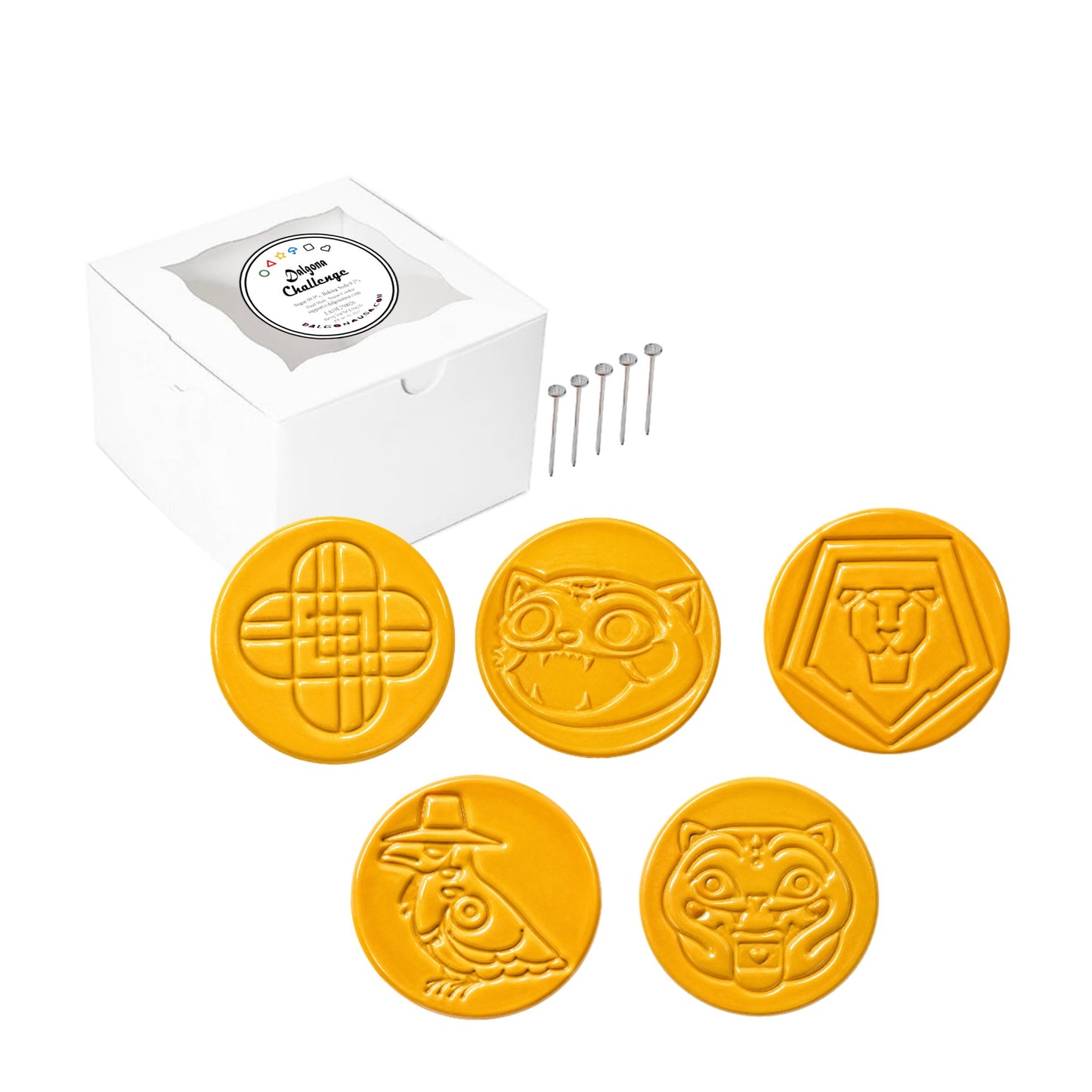 Dalgona Candy Cookie [4.5" Jumbo Size] Five(5) Demon Hunter Iconic Symbol Challenge