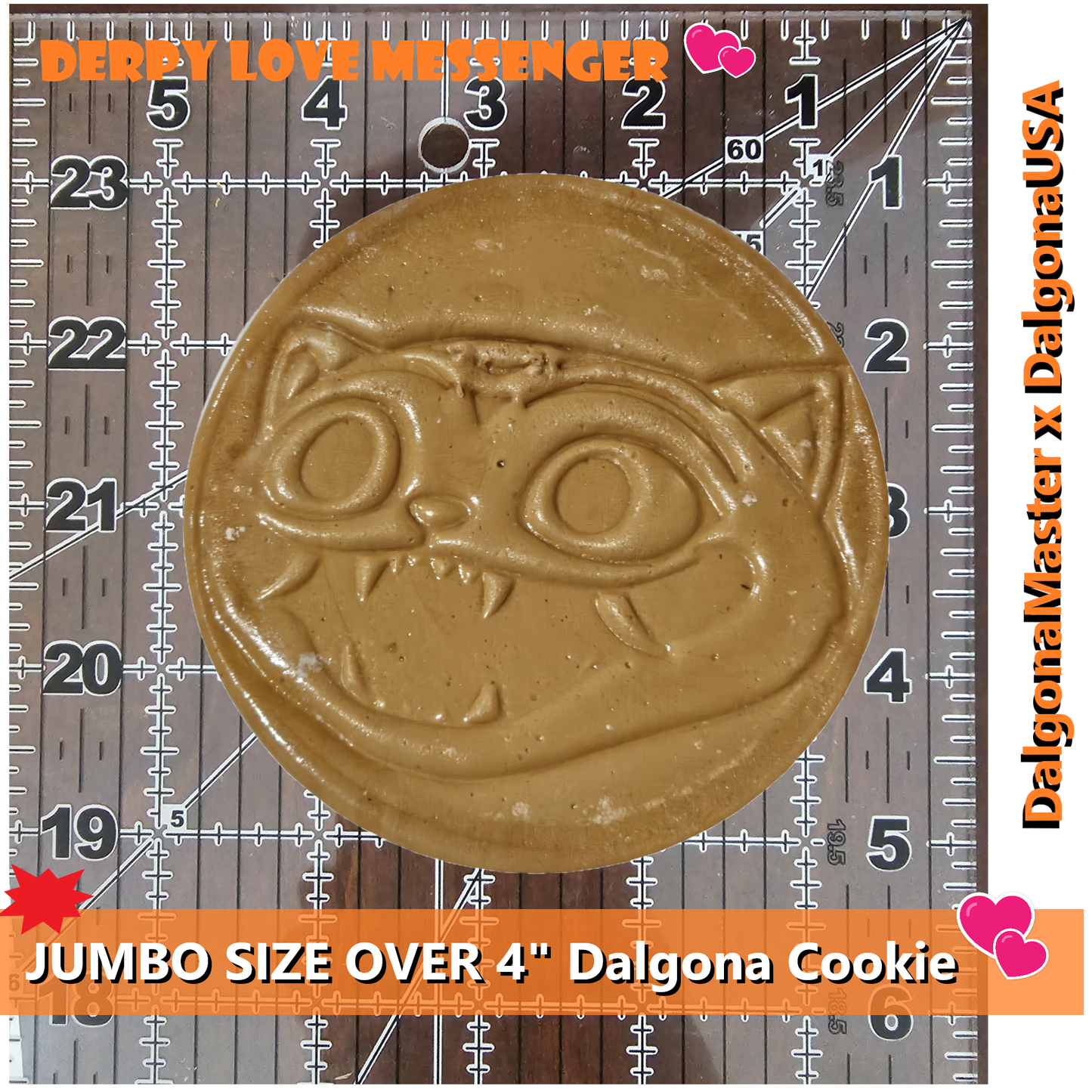 Dalgona Candy Cookie [4.5" Jumbo Size] Five(5) Demon Hunter Iconic Symbol Challenge