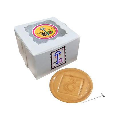 Handmade Premade Real Korean Dalgona Cookie (Bbop-gi) – Traditional Sugar Cookie with K-Drama S. Game Iconic Fun Symbol (Single)