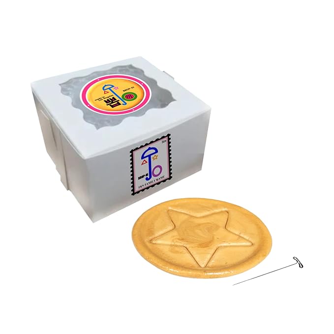 Handmade Premade Real Korean Dalgona Cookie (Bbop-gi) – Traditional Sugar Cookie with K-Drama S. Game Iconic Fun Symbol (Single)