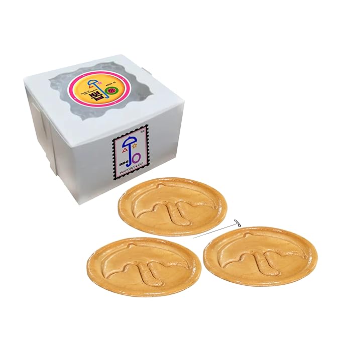Handmade Premade Real Korean Dalgona Cookie (Bbop-gi) – Traditional Sugar Cookie with K-Drama S. Game Iconic Fun Symbol (Single)