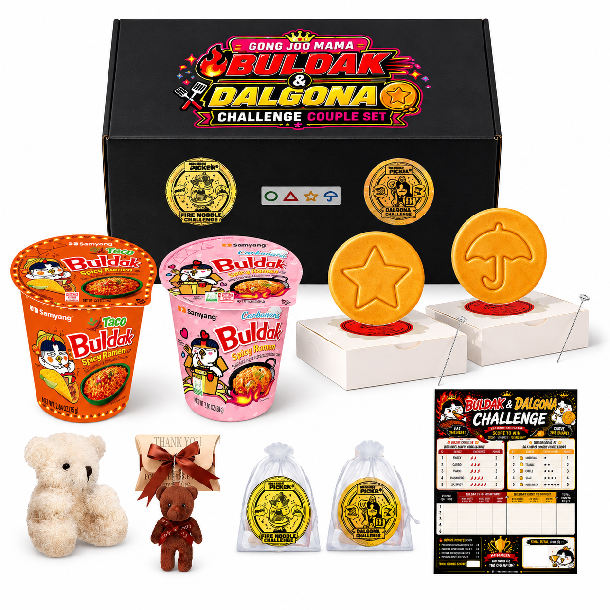 Gong Joo Mama Buldak & Dalgona Challenge Gift Box for Couple [BULGONA CHALLENGE]