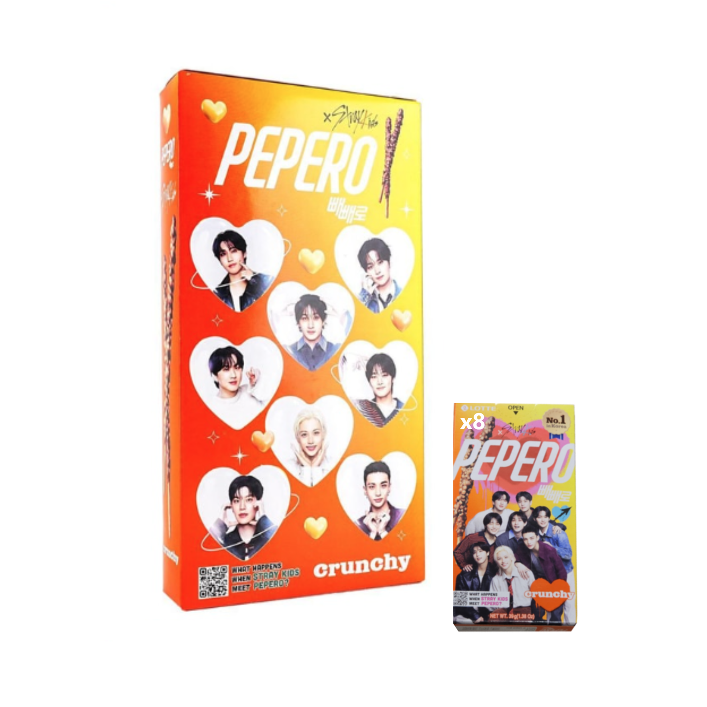 STRAY KIDS x PEPERO Crunchy Mini 8 Pack Case Gift