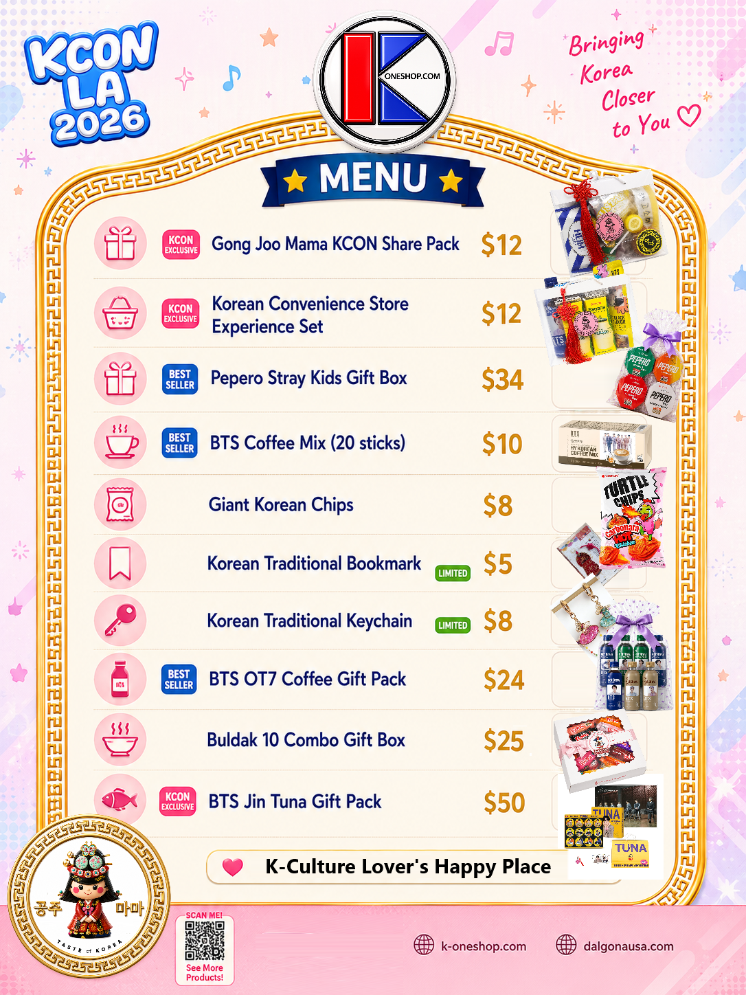 KCON LA 2026 FESTA GROUND DALGONAUSA MENU