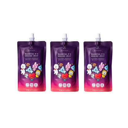 BTS BT21 Everydaze Essential C’s Konjac Jelly | Lychee | Plant-Based Collagen Booster | Gluten Free, Sugar Free, Low Calorie | Healthy Drinkable Fruit Snack  Konjac Gift