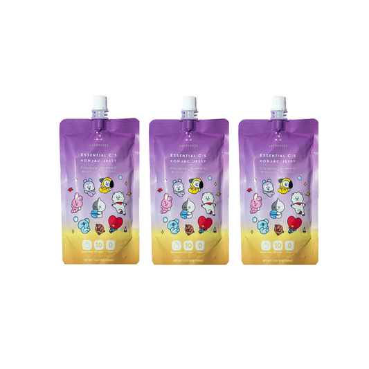 BTS BT21 Everydaze Essential C’s Konjac Jelly | Korean Pear | Plant-Based Collagen Booster | Gluten Free, Sugar Free, Low Calorie | Healthy Drinkable Fruit Snack  Konjac Gift