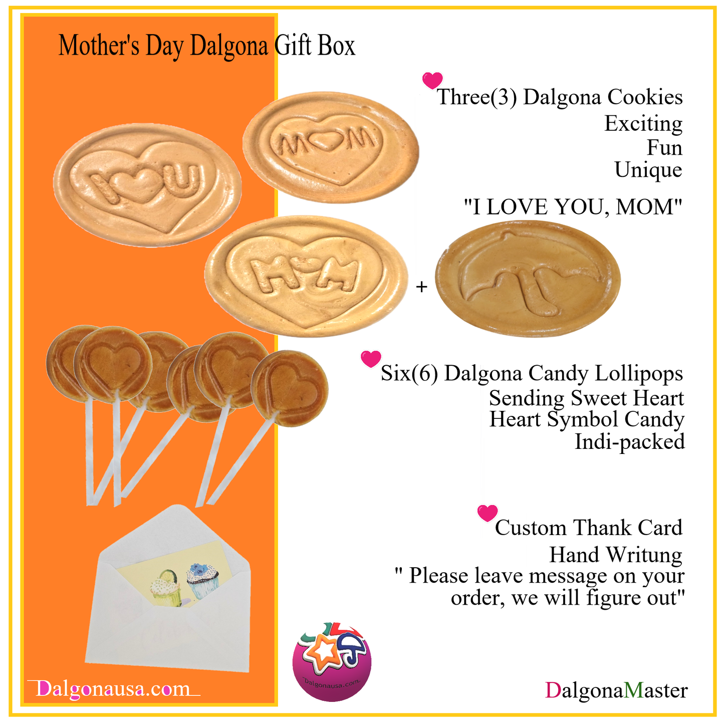 Mother's Day Dalgona  Gift Box - " I LOVE MOM "