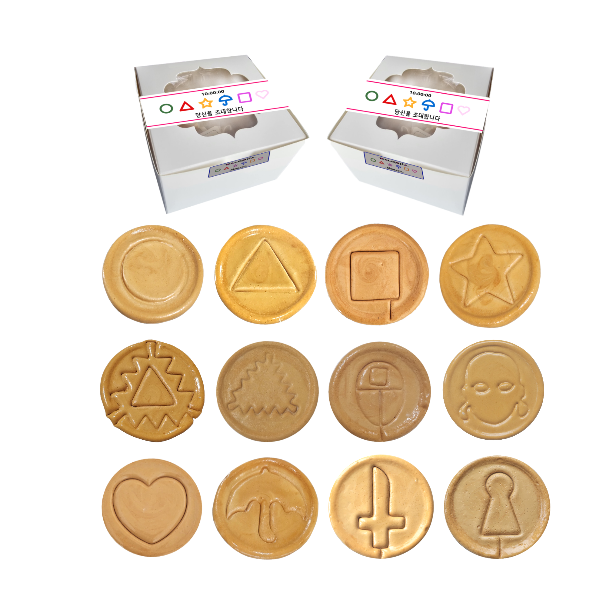 12 Icon Symbol Dalgona Cookies Challenge Box